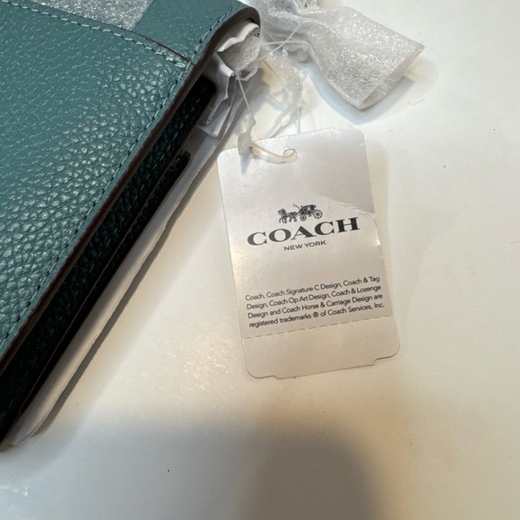 COACH Foldover Crossbody Clutch Aqua Brand New With Tag. - Picture 4 of 6
